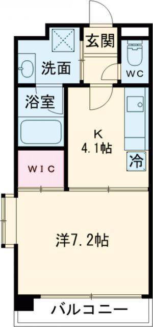 ショーソン上沢(1K/5階)の間取り写真