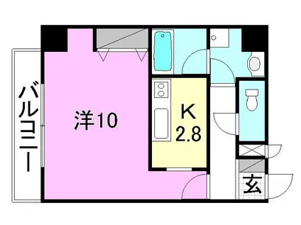 アスプラス横河原(1K/5階)の間取り写真