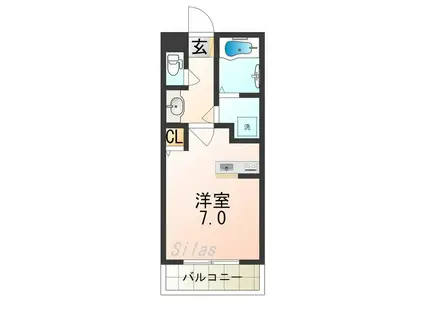 ウエストランドK(ワンルーム/4階)の間取り写真