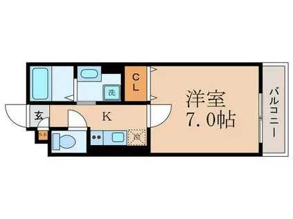 ASUKAII(1K/3階)の間取り写真