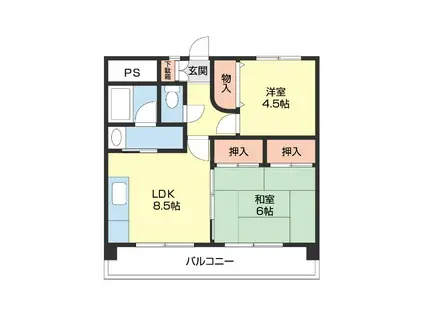 西村組マンション(2LDK/3階)の間取り写真