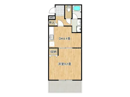 フジパレス式内町I番館(1DK/1階)の間取り写真