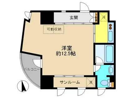 ユーメゾン(1K/2階)の間取り写真