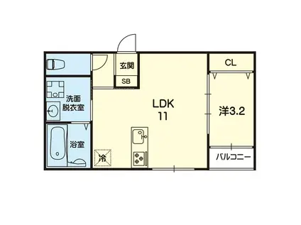 ステラ益城さくらの森(1LDK/2階)の間取り写真
