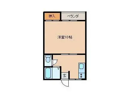 メゾン天の原(1K/2階)の間取り写真