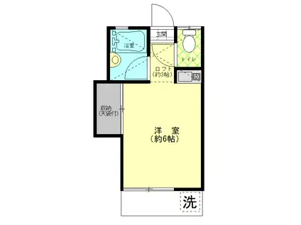 リバーサイド港南(1K/1階)の間取り写真