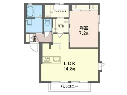 サンライズC(1LDK/1階)の間取り写真