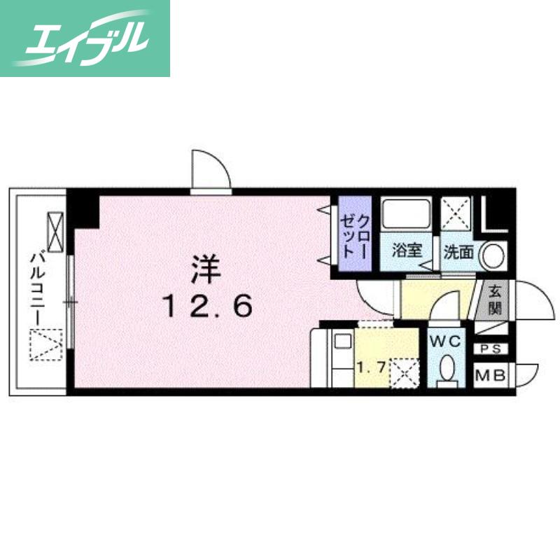 リョーアイ(ワンルーム/5階)の間取り写真