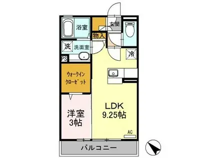 D-ROOM ガッティーノ303(1LDK/3階)の間取り写真