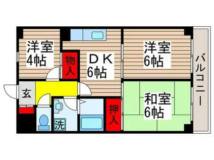 行徳アベニューマンション(3DK/5階)の間取り写真