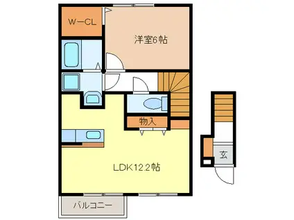 SEIS豊潤 A・B(1LDK/2階)の間取り写真