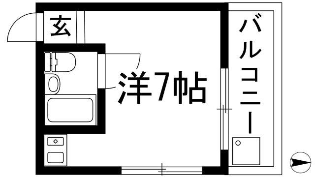 リベラールハイム(ワンルーム/2階)の間取り写真