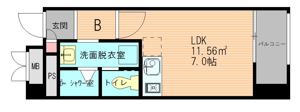 PARK SIDE VILLAGE RAY(ワンルーム/3階)の間取り写真