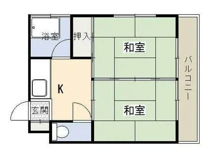 川添ビル(2K/3階)の間取り写真
