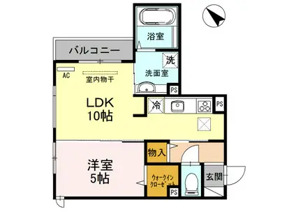 EVISTAGE甲子園(1LDK/1階)の間取り写真