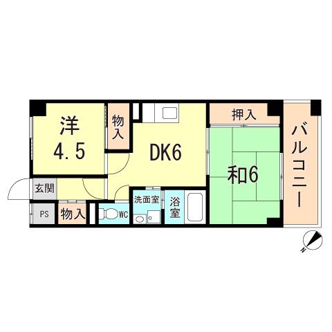 グランツ垂水(2DK/3階)の間取り写真