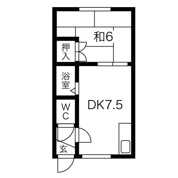 YS環状通東(1DK/3階)の間取り写真