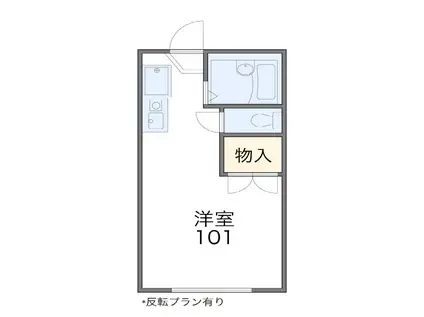 レオパレスカーム(ワンルーム/1階)の間取り写真