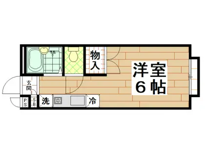 エステートピアナカタA(ワンルーム/1階)の間取り写真