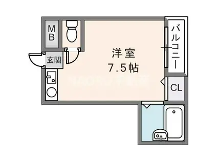 クリエイトパートI(ワンルーム/2階)の間取り写真