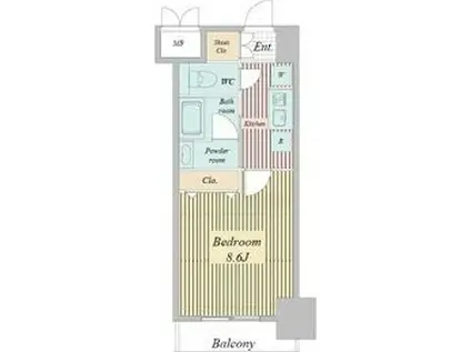 レジディア高岳(1K/9階)の間取り写真