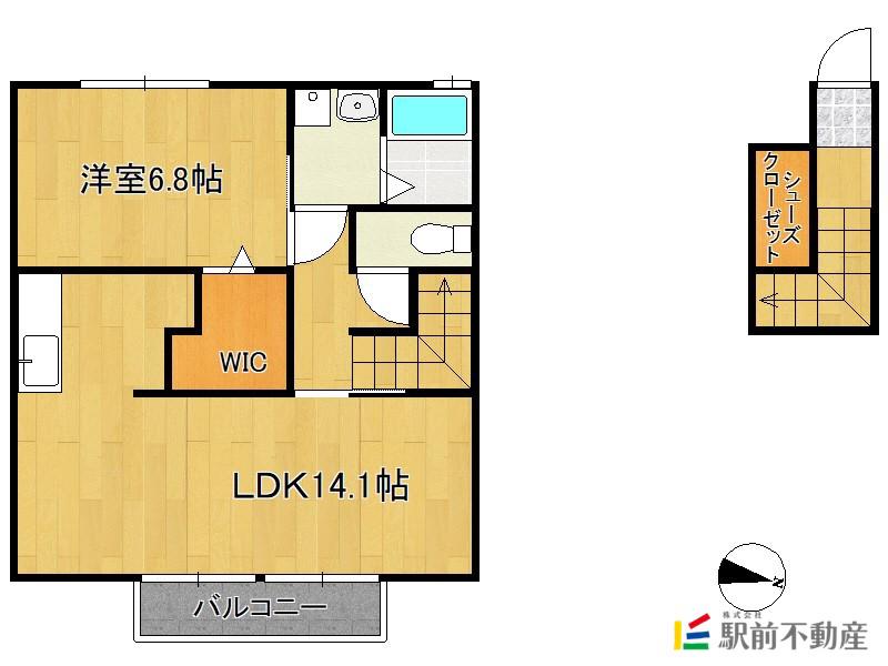 リッチ カトレア(1LDK/2階)の間取り写真
