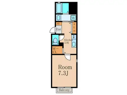 ベルフェリーチェ(1K/1階)の間取り写真