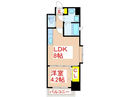 POLARIS(1LDK/7階)の間取り写真