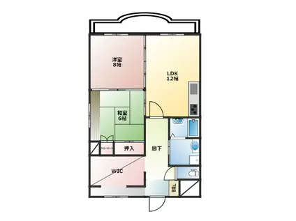 クレストYMDII(2SLDK/1階)の間取り写真