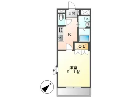 スタイリッシュ・レジデンスII(1K/2階)の間取り写真