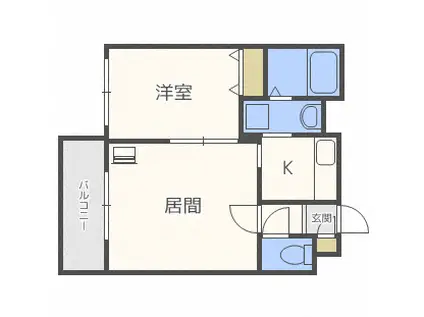PROMENADE COURT ASABU(1LDK/2階)の間取り写真