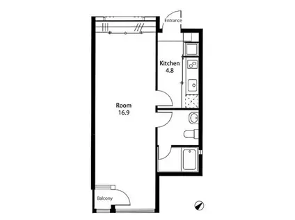 MOMO(1K/2階)の間取り写真
