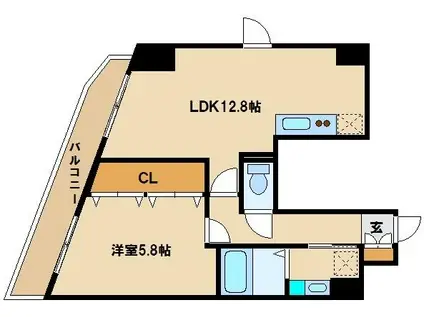 オークスURAWA(1LDK/5階)の間取り写真