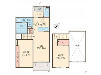ソル・アスール(1SLDK/2階)の間取り写真