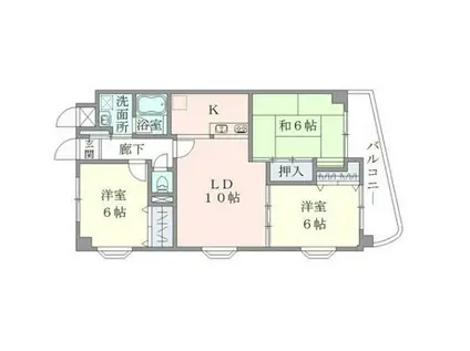 ベルメゾン南篠崎(3LDK/3階)の間取り写真