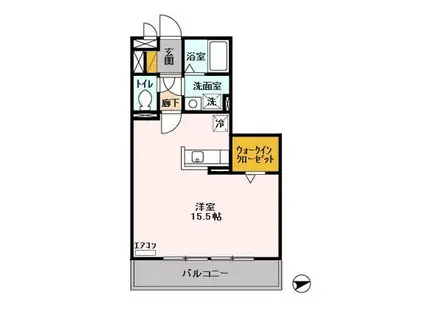 ボナール壱番館(ワンルーム/2階)の間取り写真