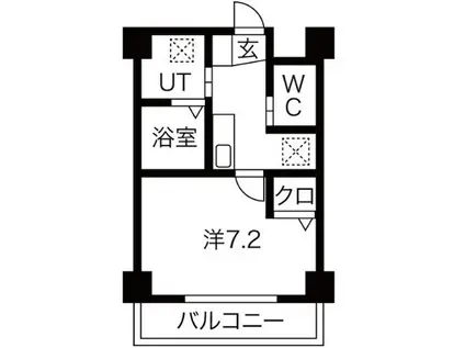 ケーズハウス玉の井(1K/9階)の間取り写真