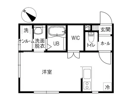 ゴールドリーフE(ワンルーム/2階)の間取り写真