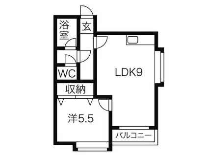 パレスースト(1LDK/2階)の間取り写真