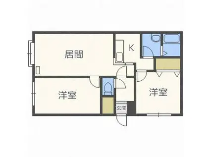 パレットコートI(2LDK/3階)の間取り写真