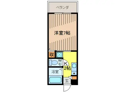 トーマス比屋根II(1K/5階)の間取り写真