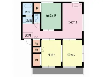 アルクスAP(3DK/2階)の間取り写真