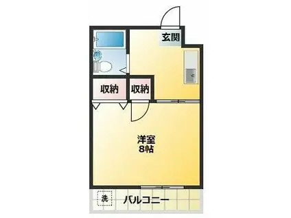 島田マンション(1K/2階)の間取り写真