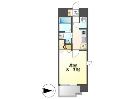 NORITAKE RISE(1K/3階)の間取り写真
