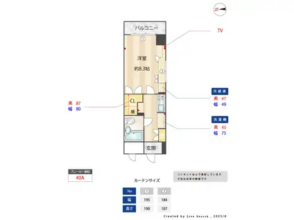 オーベル川崎(1K/2階)の間取り写真