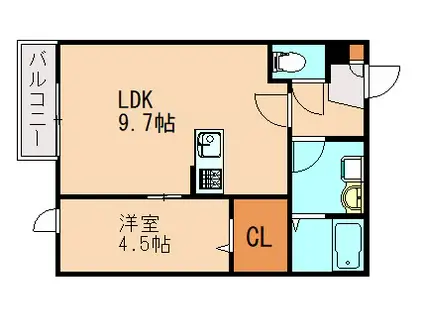 物件名募集アパート(1LDK/2階)の間取り写真
