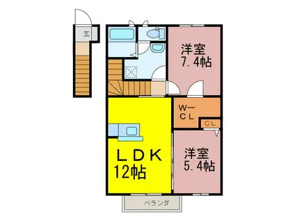 エースエレガンツ(2LDK/2階)の間取り写真