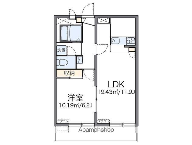 レオパレス翔(1LDK/3階)の間取り写真