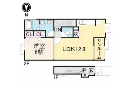 エリシオン レジデンスⅡ(1LDK/2階)の間取り写真