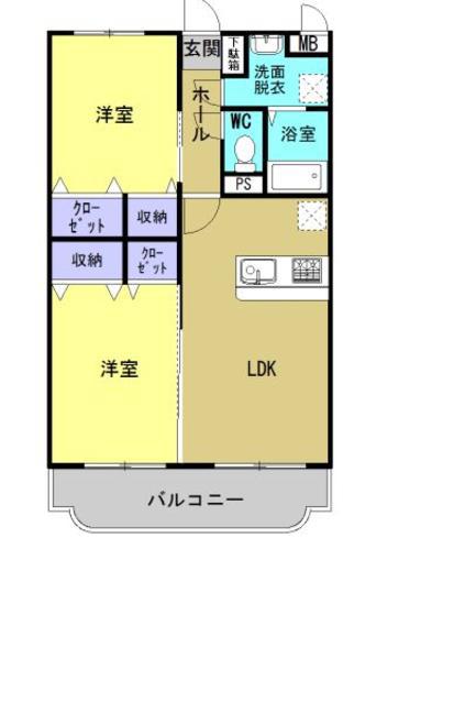 エクレールIII(2LDK/3階)の間取り写真